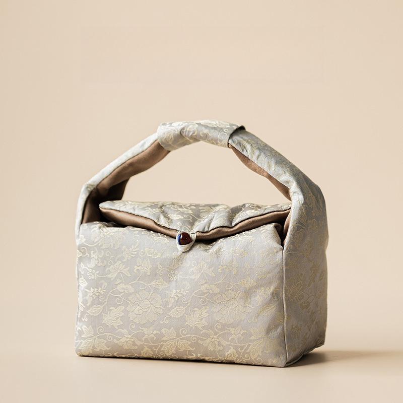 Guofeng Fabric Storage Bag Going Out Travel Tea Set Portable Bag Tea Ceremony Accessories Premium Handbag