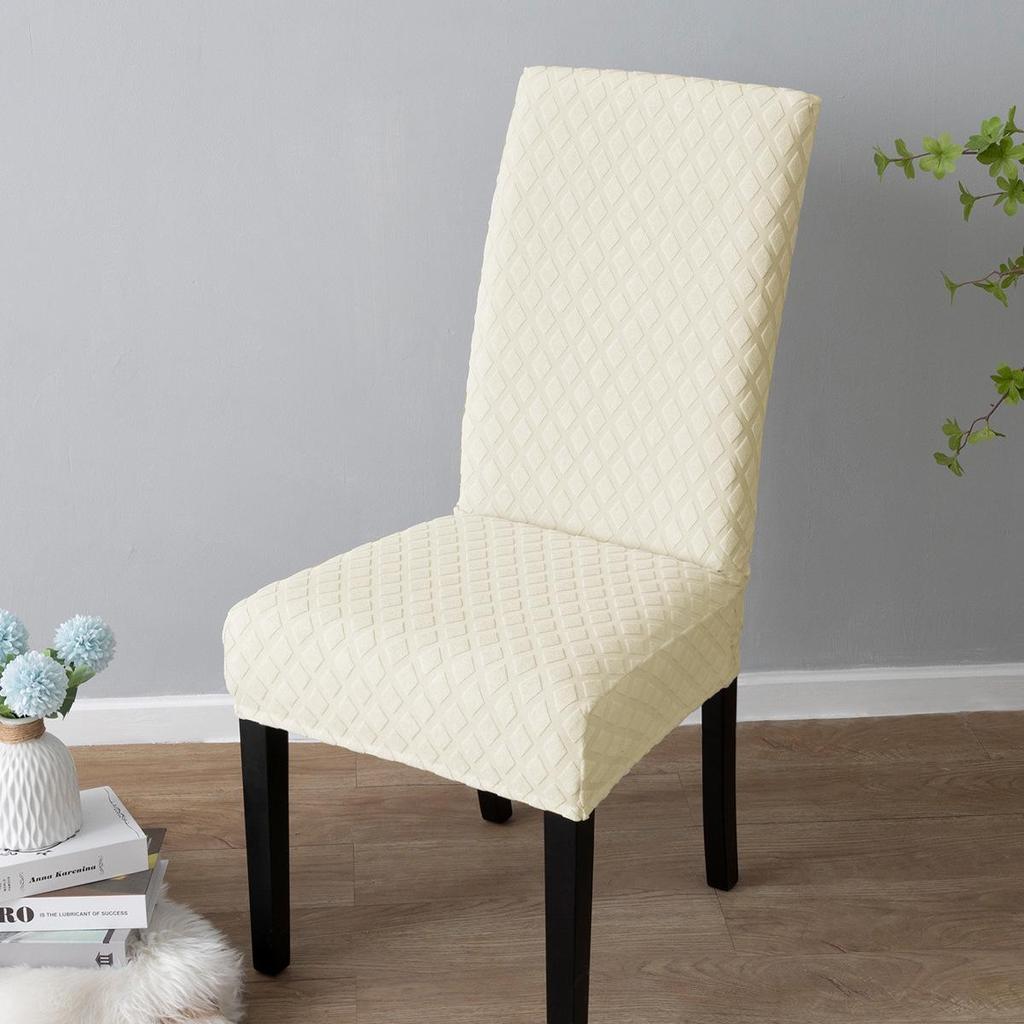 Жаккардовый эластичный чехол на стул с высокой спинкой: Пылезащитный, Универсальный размер для обеденных стульев