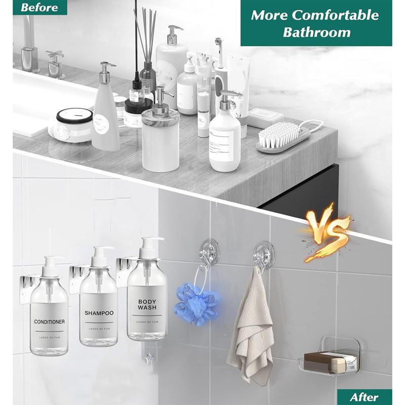 Диспенсер для шампуня и кондиционера настенный 500 мл многоразовый флакон для мыла для ванны лосьон для душа мыло дозатор для ванной комнаты