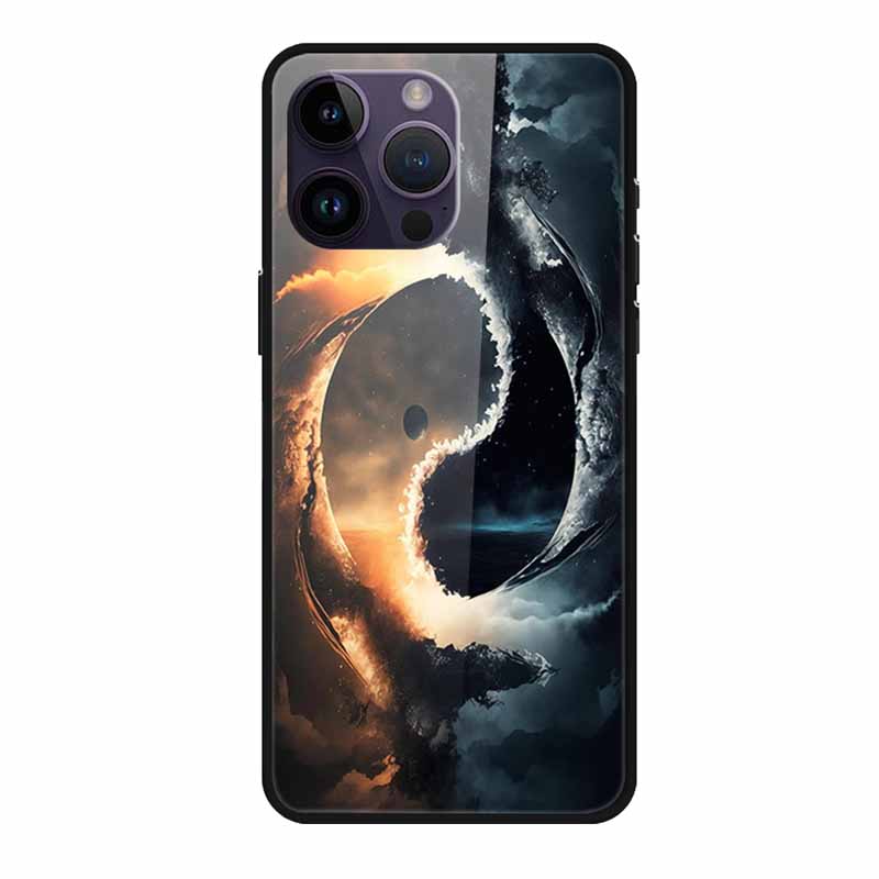 Закаленное Стекло Чехол Для iphone 15 Pro Max Чехол Жесткое Стекло Задняя Крышка Мягкий ТПУ Бампер Для iphone 16 Pro Max Чехол для Телефона 16Pro Max