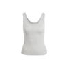 Active Flex Ribbed Tank Top Solid Color Logo Round Neck Sleeveless Vest Women Tops Gray GB7768