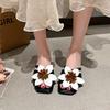 Мода 2025 Мода Женская обувь Открытый носок Женские шлепанцы Лето Новинка Уличные Большой размер Повседневные Цветочные Открытый носок Удобные Плоские шлепанцы