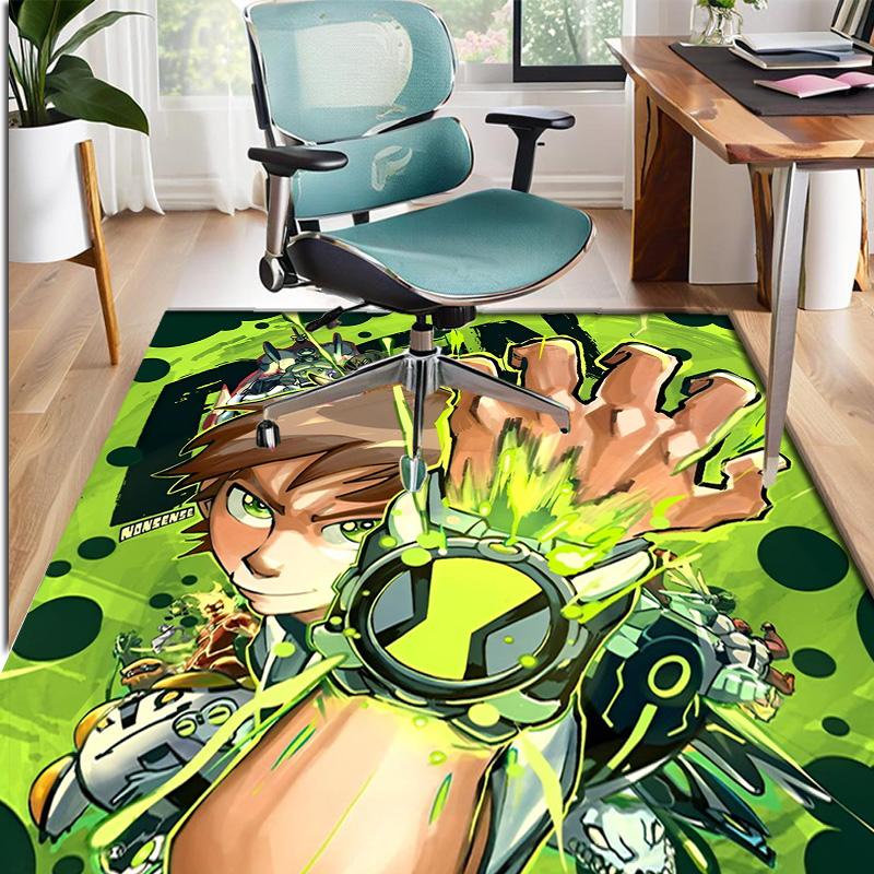 Ben 10 Cartoon Pattern Rug, Indoor/Outdoor Mat, for Picnic, Gameroom, Bedroom, Office, Living Room, Home Decor Carpet, Birthday Gift