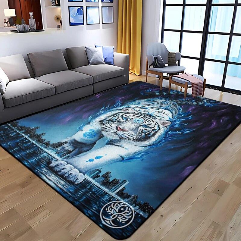 Ковер с принтом тигра и животного, домашний ковер, детская комната, стул для гостиной, прикроватный современный простой напольный коврик, кавайный ковер