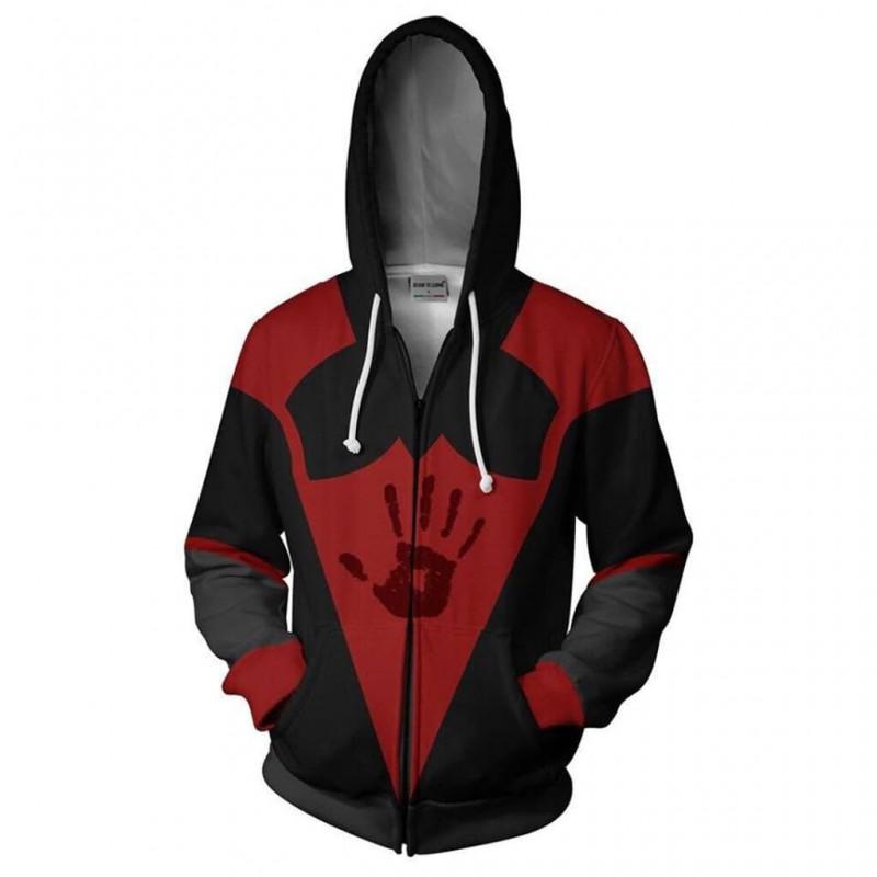 Cosplay Graphic Print Zip-Up Hoodie Long Sleeve Casual Teens