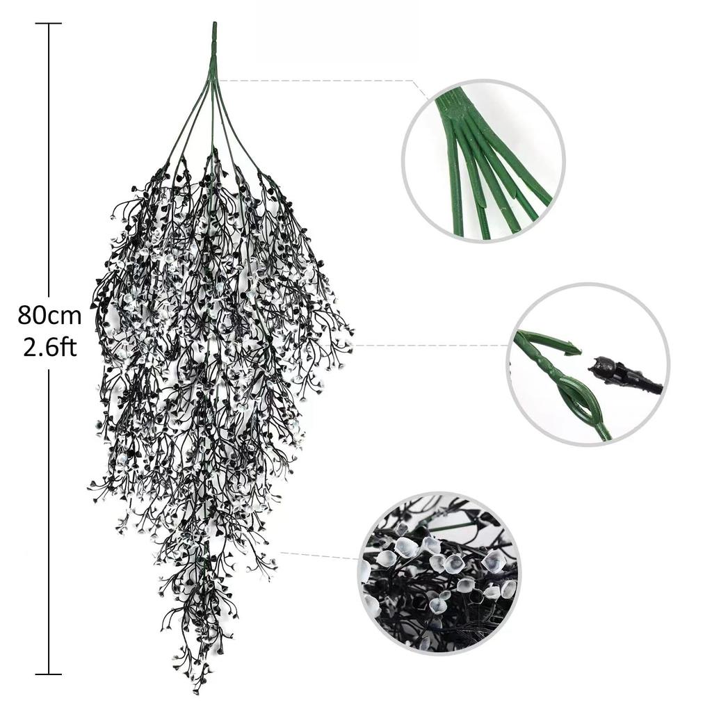 1 шт. Искусственные подвесные цветы глицинии - Устойчивые к УФ-излучению искусственные растения для дома, вечеринок - Универсальные украшения для помещений и улицы