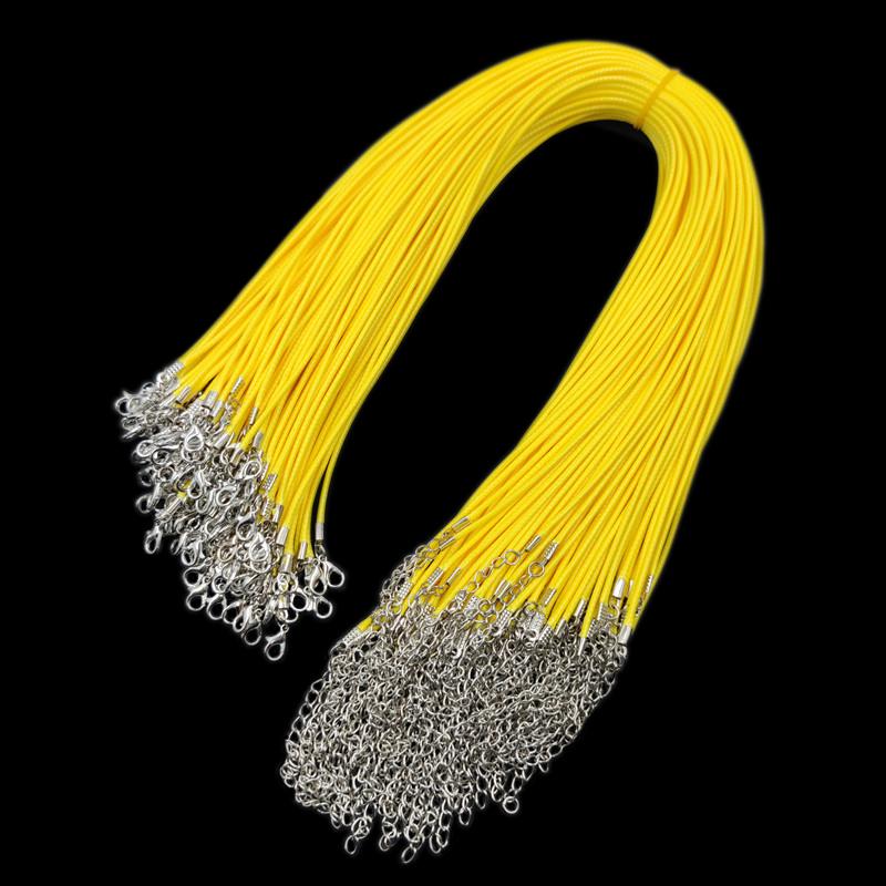 Pendant Charms Findings Necklace Chain Rope 10Pcs 2mm Unisex Lobster Clasp String Cord Fashion 16 Colors Twisted Adjustable Braided PU Leather Beads