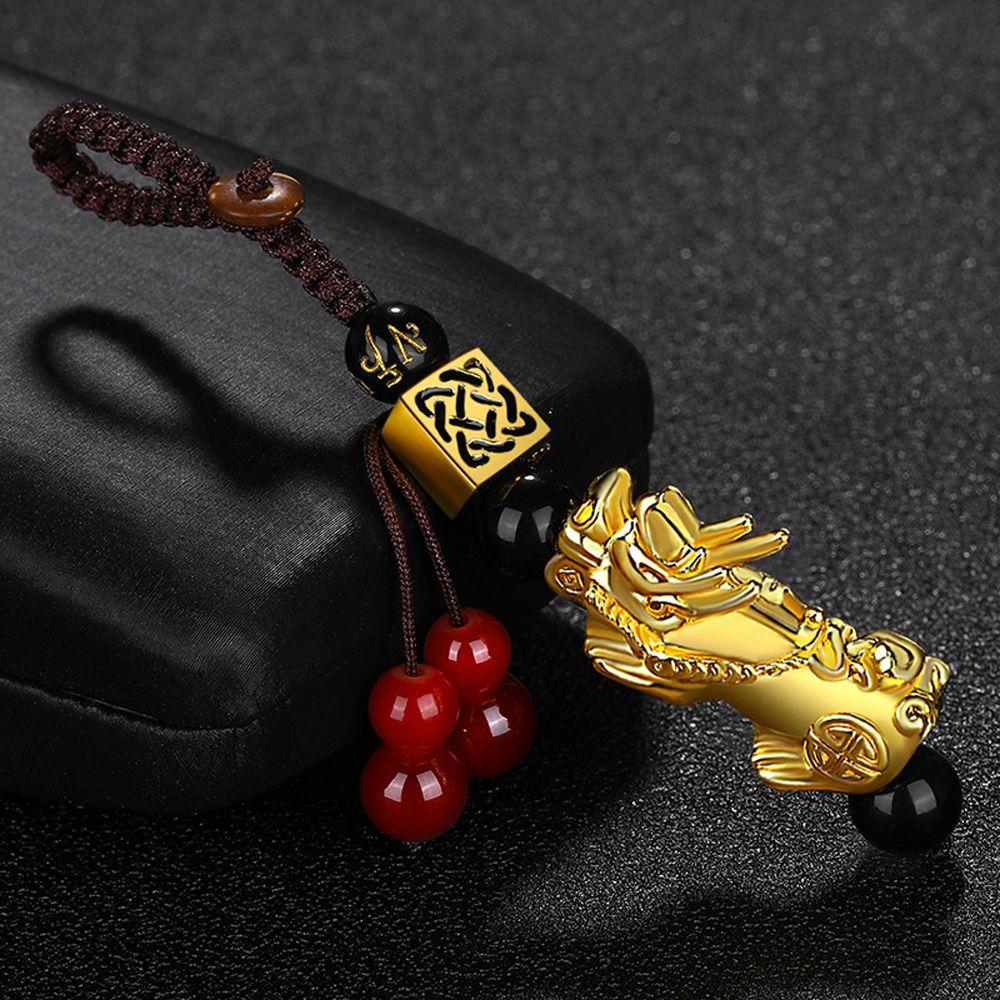 Stone Beads Phone Charm Attract Wealth Pixiu Pendant Car Pendant Car Key Accessories Keychain