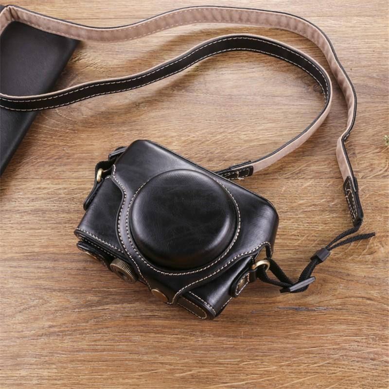 Sony ZV-1 ZV-1F Camera Case With Stand PU Leather Cover Compact Digital Cute Cartoon Design Shoulder Strap Bag