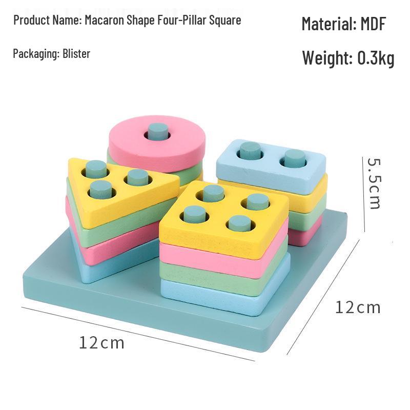 Монтессори Геометрические Сортировочные и Формосопоставляющие Блоки для Возраста 3-6 лет