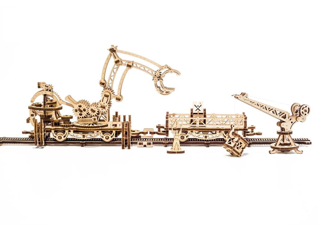Манипулятор из фанеры Ugears, серия Mechanical Town, коллекционная механическая модель