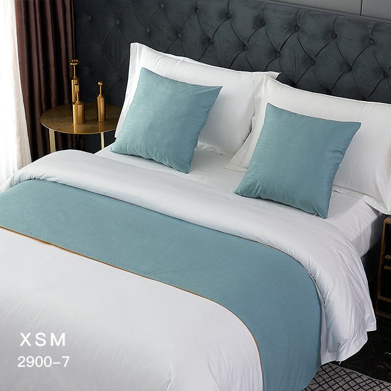 Скандинавские однотонные дорожки для кроватей, простота, хлопковые и льняные дорожки для свадебной комнаты, покрывало для флага на кровать, украшение для отеля, полотенце для хвоста кровати