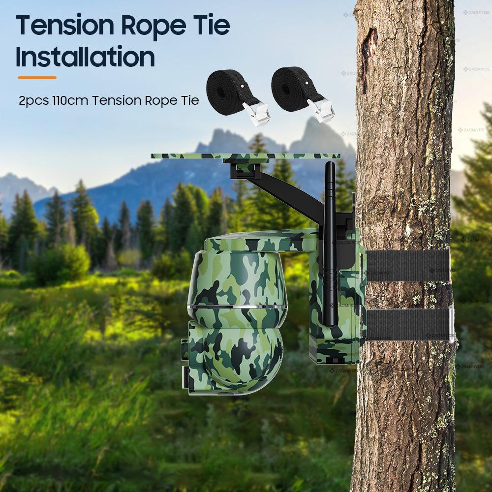 5MP 4G SIM Солнечная наружная дикая природа Водонепроницаемая обнаружение людей/животных WIFI Беспроводная PTZ охранная IP камера для охоты