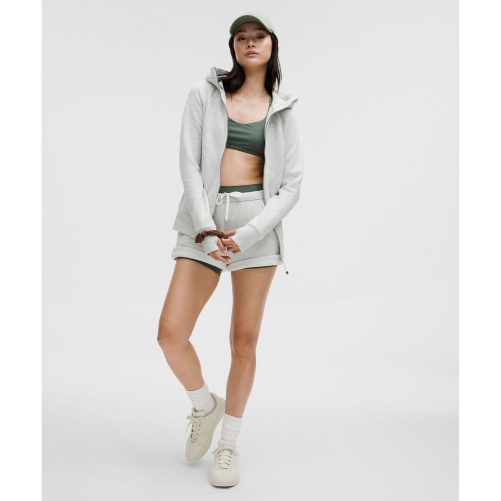 Lululemon Толстовка с капюшоном Scuba Full Zip с цветочным принтом Ultra Light Grey