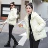 Winter Fashion Cotton Jacket Loose Thickened Korean Style Short Hooded Coat with Drawstring Hem