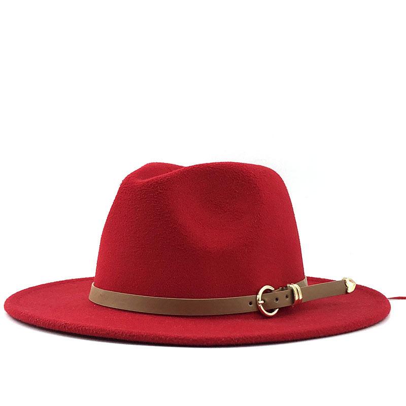 New Men Women Flat Brim Panama Style Wool Felt Jazz Fedora Hat Cap Gentleman Europe Formal Hat White Floppy Trilby Party Hat