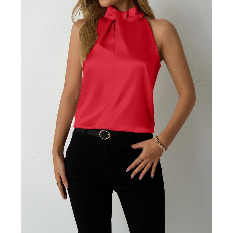 Women's Summer New V Neck Casual Halter Vest Sleeveless Top