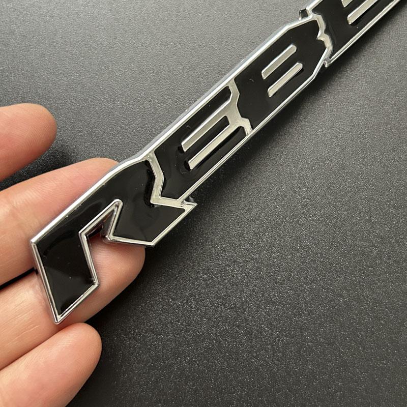 AAYL1 3D Metal Car Styling Body Side Rear Trunk Sticker REBEL Badge Emblem For RAM 1500 2500 Personalized replacement Accessories