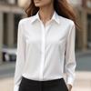 Spring Autumn Turn Down Collar Elegant Fashion Shirt Office Lady Solid Color All-match Blouse Cardigan Top Women
