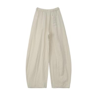 Женские летние тонкие прохладные брюки с широкими штанинами из шелка «трясущийся лед», ленивые, с высокой талией, свободные, повседневные