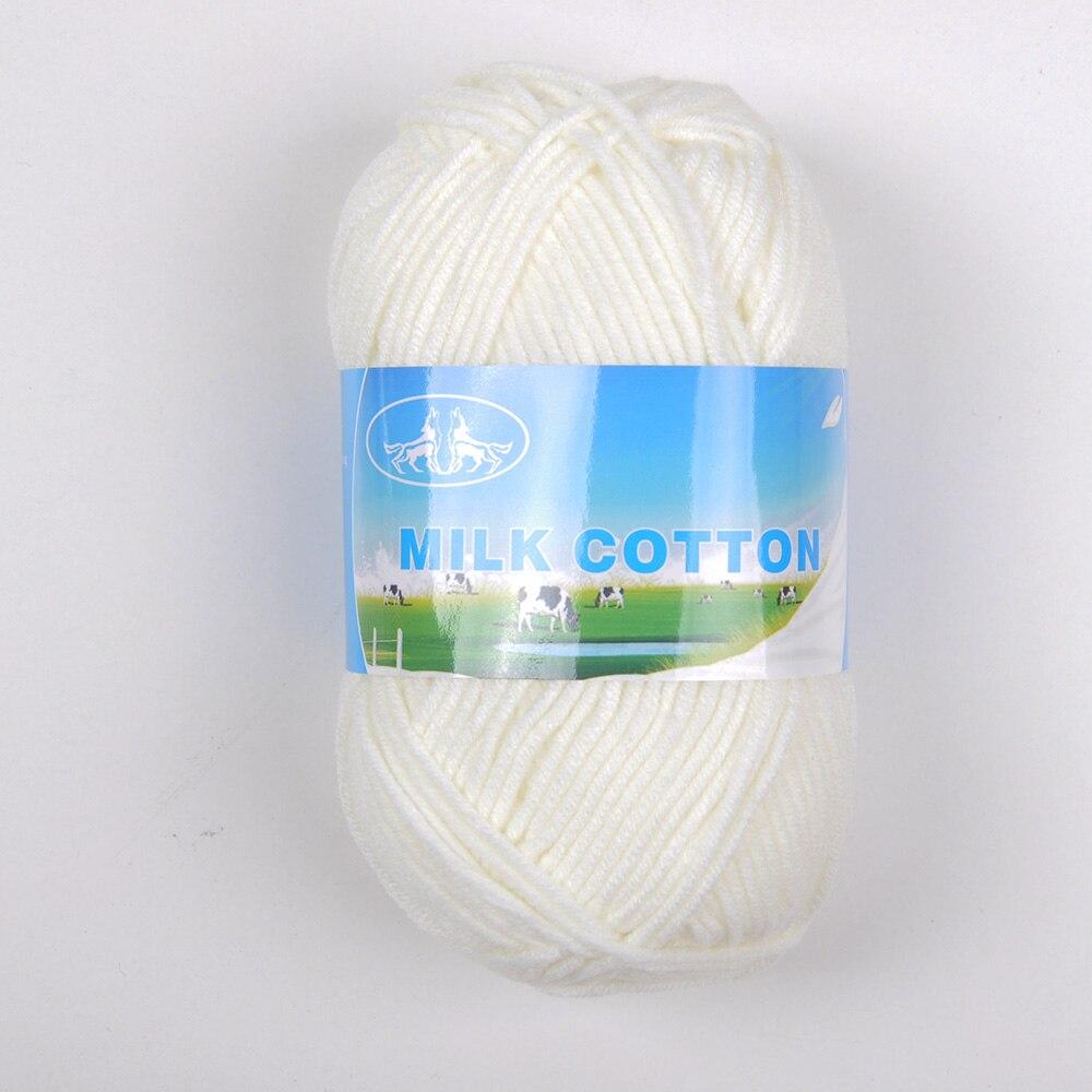 50 г/шар молочная хлопковая пряжа для вязания крючком, антипиллинговая нить высокого качества для ручного вязания для кардигана, шарфа, шапки, свитера