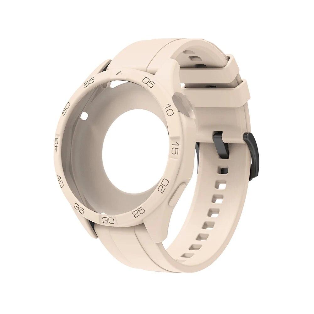 Чехол + ремешок 2 в 1 для Huawei Watch GT 4 46 мм, высококачественный силиконовый защитный чехол для часов и ремешок, один цветной ремешок для часов, чехол