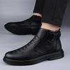 Модные мужские ботинки с тиснением под крокодила из натуральной кожи, зимняя обувь, новые теплые ботинки на плюшевом меху, базовая модель, роскошные удобные ботинки челси