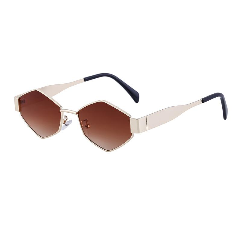 Fashion Irregular Metal Sunglasses Female Tide Personality Wide Temple Sunglasses Female Sunglasses