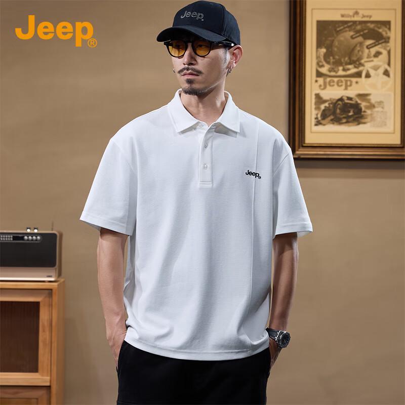 Jeep Мужская мягкая дышащая футболка-поло с коротким рукавом