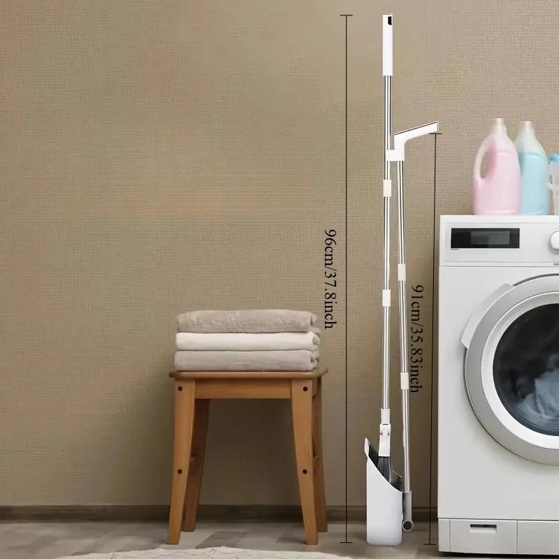 Комплект швабры 3-в-1 с совком для пыли, многоповерхностная уборка, комбо совок для пыли, набор швабр с длинной ручкой, прочный пластиковый инструмент для уборки ванной комнаты