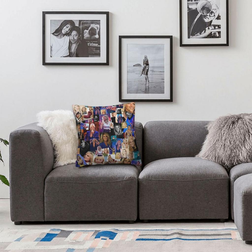 Helene Fischer Abstract Collage Square Pillowcase Polyester Linen Velvet Printed Zip Decor Pillow Case Car Cushion Cover 18"
