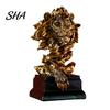 Modern Decorative Art Resin Animal Head Bust Sculpture, Sandstone Textured Statue, Minimalist European Desktop Decor, Fade-Resistant Secure
