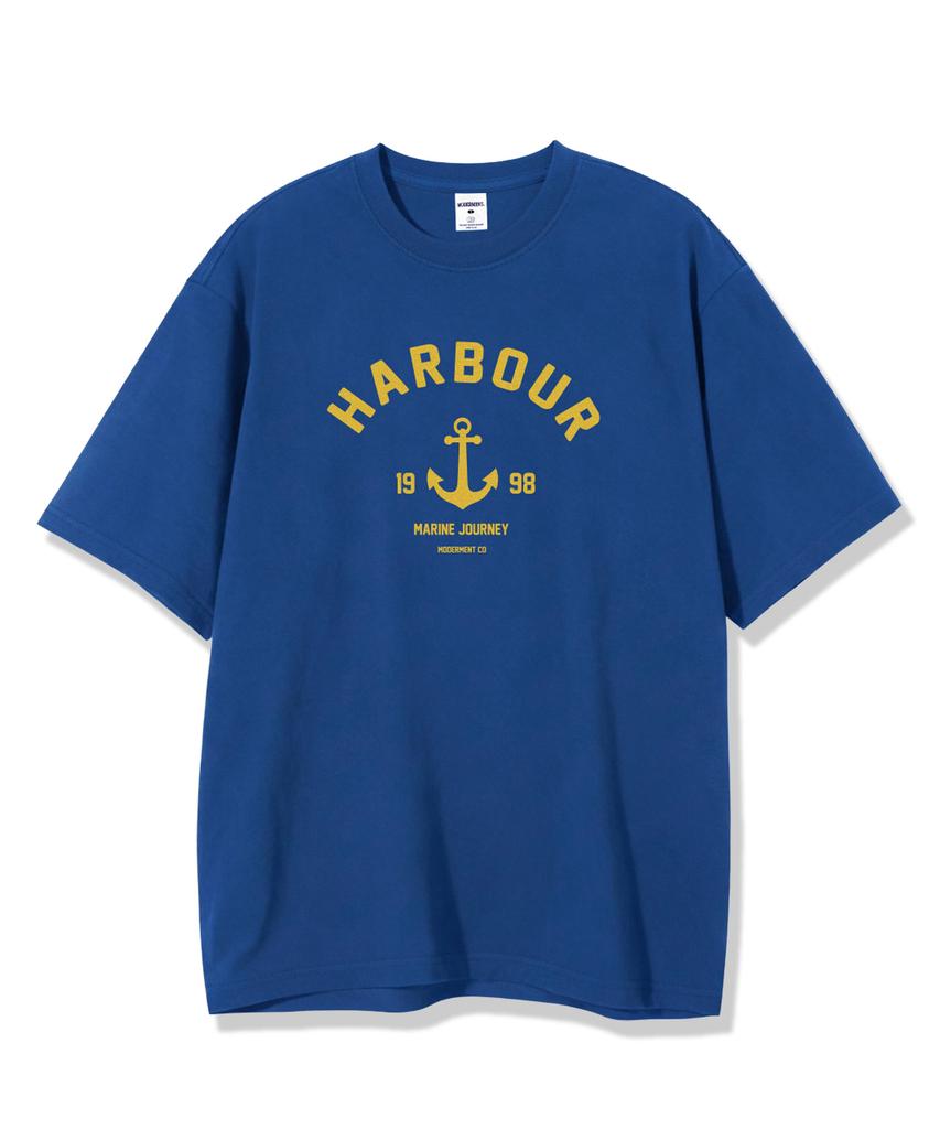 MODERMENT Normal Oversized Harbor Short Sleeve T-Shirt [Blue]