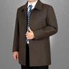 Men's Classic Wool Coat - Mid-Length, Thickened Cashmere for Autumn/Winter, Ideal for Middle-Aged & Elderly.