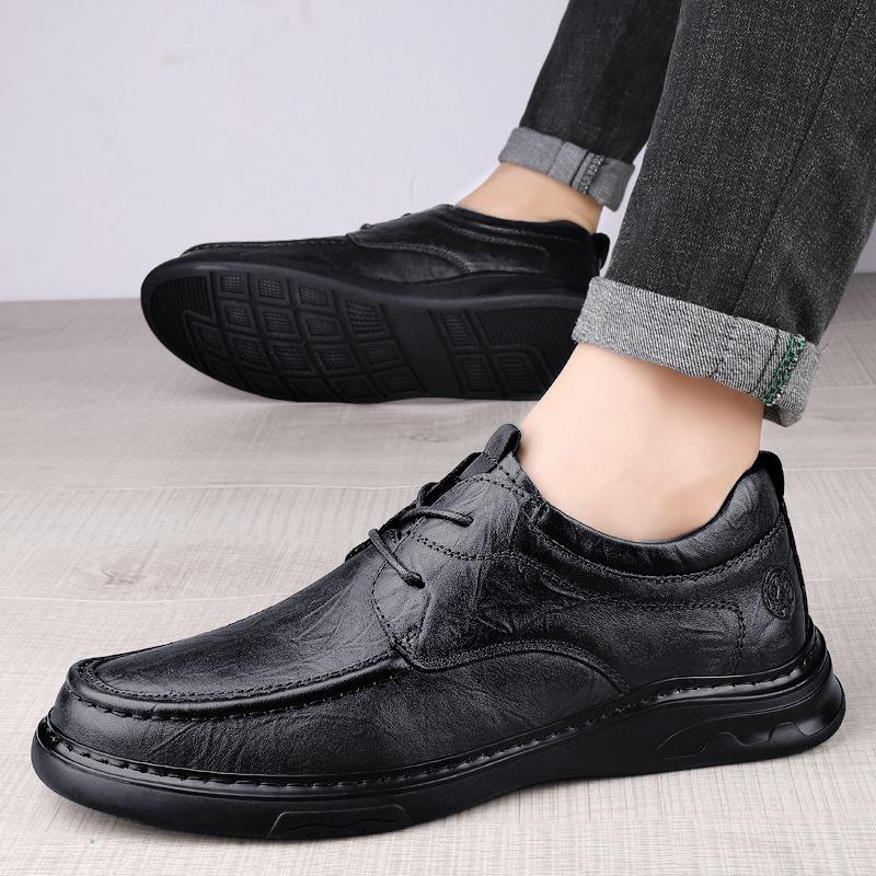 Повседневные мужские кожаные туфли из натуральной кожи высокого качества в мужском стиле для отдыха, бизнеса, вечеринок, повседневные, офисные туфли для взрослых, черные, коричневые