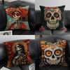 Day Of The Dead Pillow Case Plush Fabric Soft Pillowcase Double Sided Print Cushion Cover Household Gifts