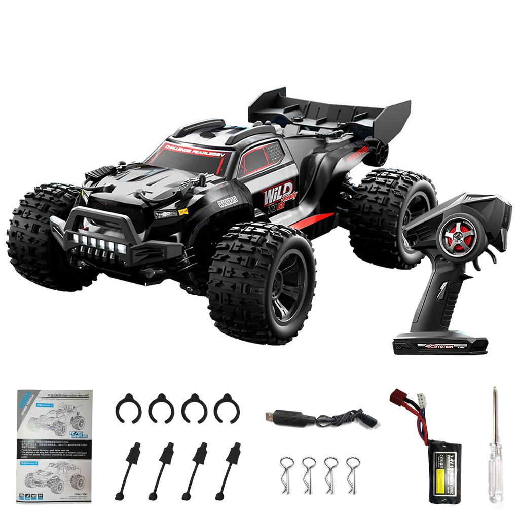 Remote Control Car, 1:18 Scale 28 KPH High Speed Off Road Vehicle with LED Headlights, 4WD All Terrain Electric Crawler