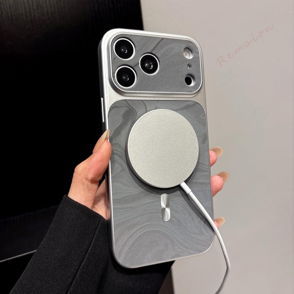 Официальный магнитный чехол для телефона для For Iphone 17 Air 13 11 12 14 1 16 Pro Max Plus Большое окно Защитная крышка с поддержкой беспроводной зарядки