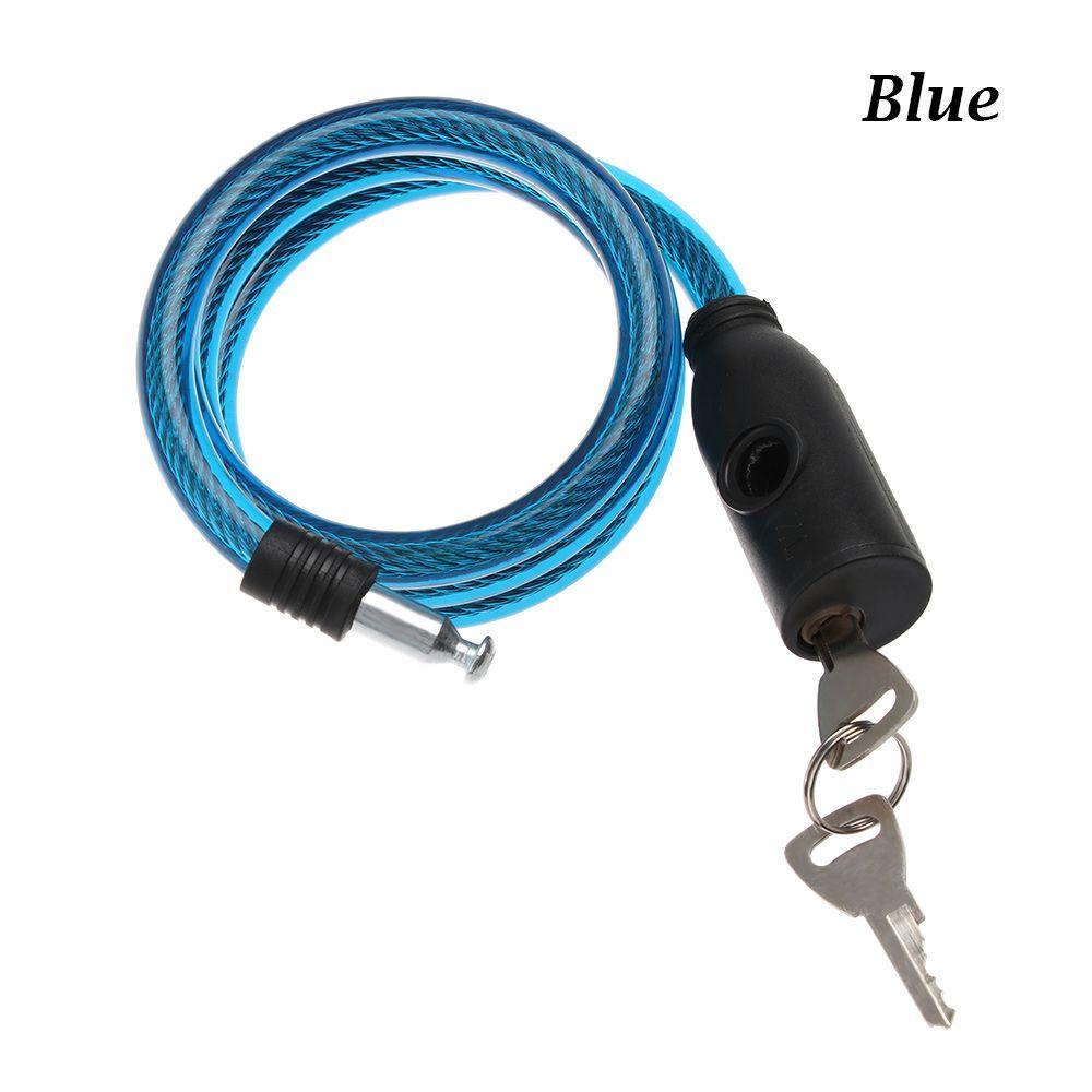 Chain Cable Anti-Theft Steel Spiral Cable Bike Accessories Scooter Safety Bicycle Lock With 2 Keys