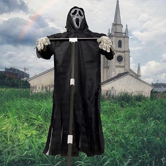 Пугало, кричащий призрак, украшение на Хэллоуин, страшный висящий призрак смерти, уличные украшения для сада, двора, патио, лужайки