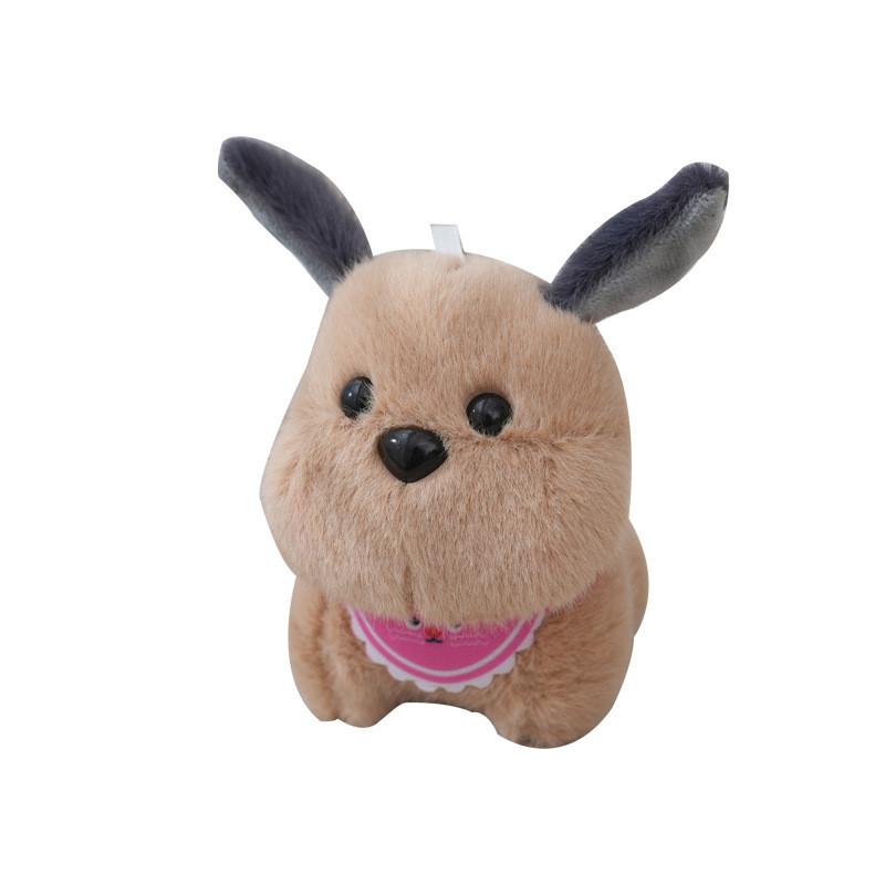 Adorable Cute Plush Dog Pendant Keychain Soft Toy For Bags And Dolls In Pink Beige And Cream
