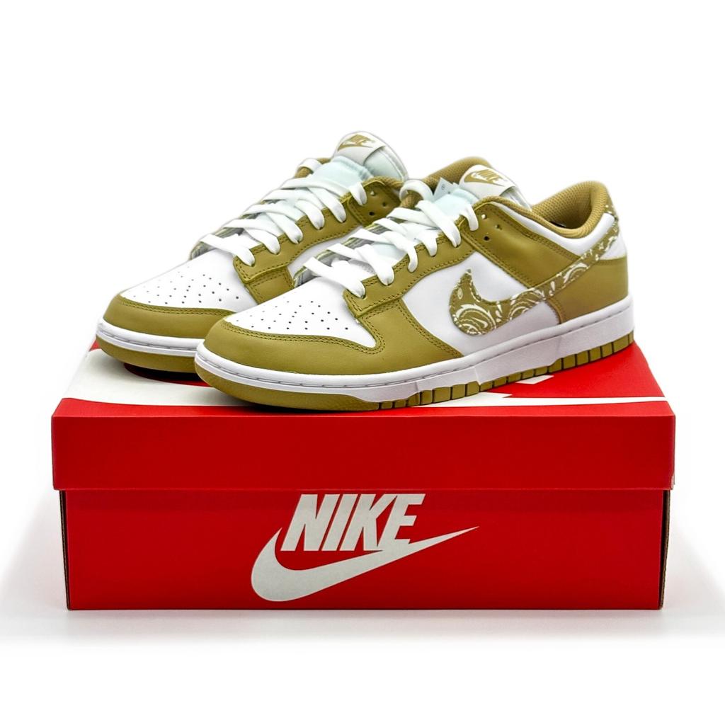 DH4401-104 Nike Dunk Low ESS Ячменный Пейсли Белый Хаки Коричневый Бежевый (Женский)