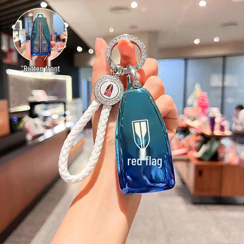 Чехол для ключа Hongqi HS5 2022: Совместим с моделями H9, H5, H7, HS7, HS9 - Роскошный унисекс автомобильный чехол и держатель для ключей