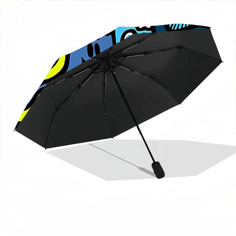 1PC Monsters Fantasy Automatic Windproof Umbrella 8 Rib Portable Folding Black Iron Frame for Outdoor, Beach, Travel, Beach Umbrella,S39