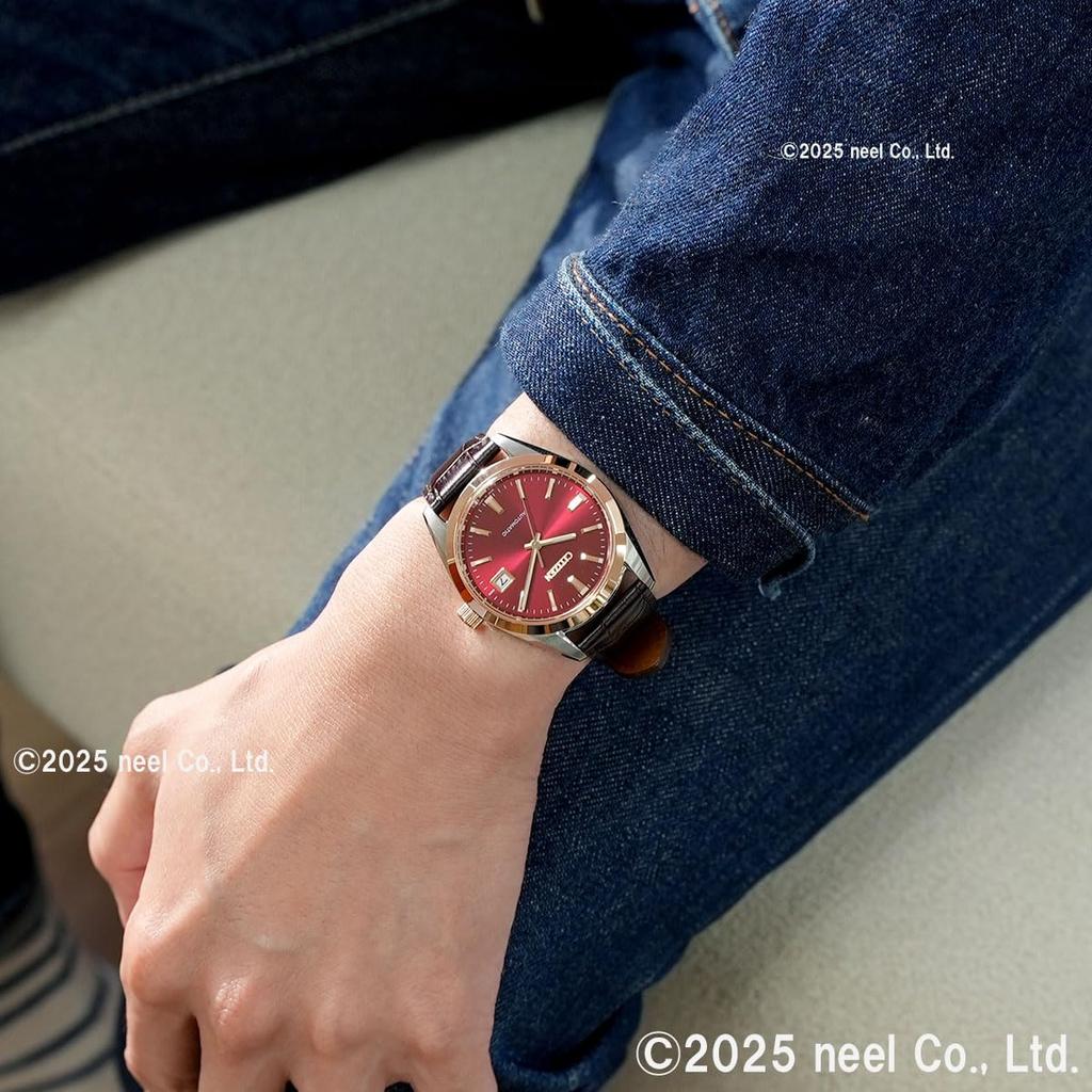 Мужские механические водонепроницаемые часы Citizen в красном и коричневом цвете NB1055-04W