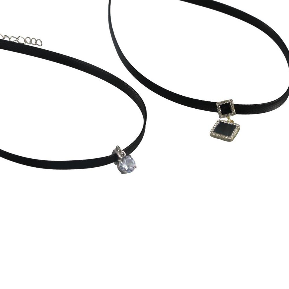 Подарок Темперамент ПУ Колье Корейский Стиль Ювелирные Изделия Панк Ожерелье Блестящее Циркониевое Ожерелье Женский Чокер