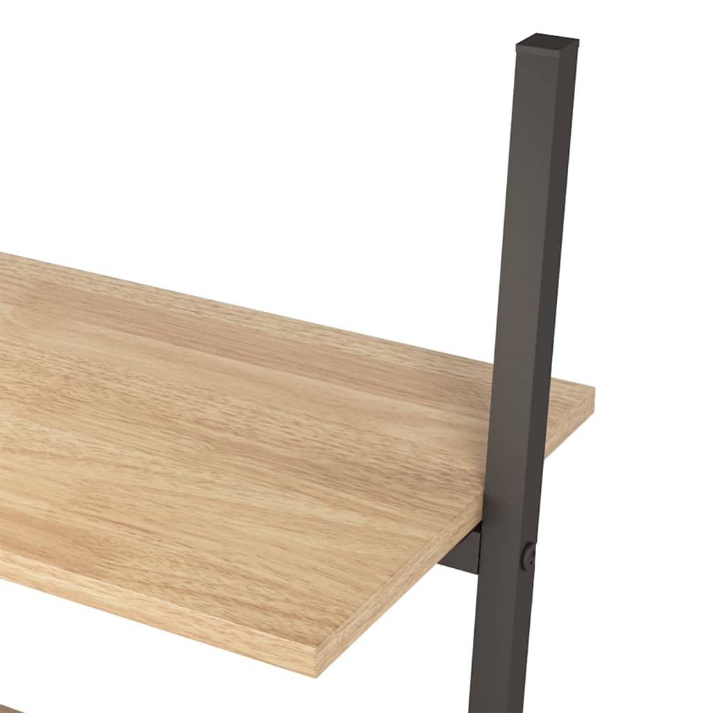 Ladder Shelf with 4 Shelves Light Brown and Black 64 x 34 x 150.5 cm