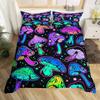 3D Psychedelic Mushroom Boho Mushroom Comfortable Duvet Quilt Cover Pillowcase Bedding Set Bedroom Decoration Home Textile
