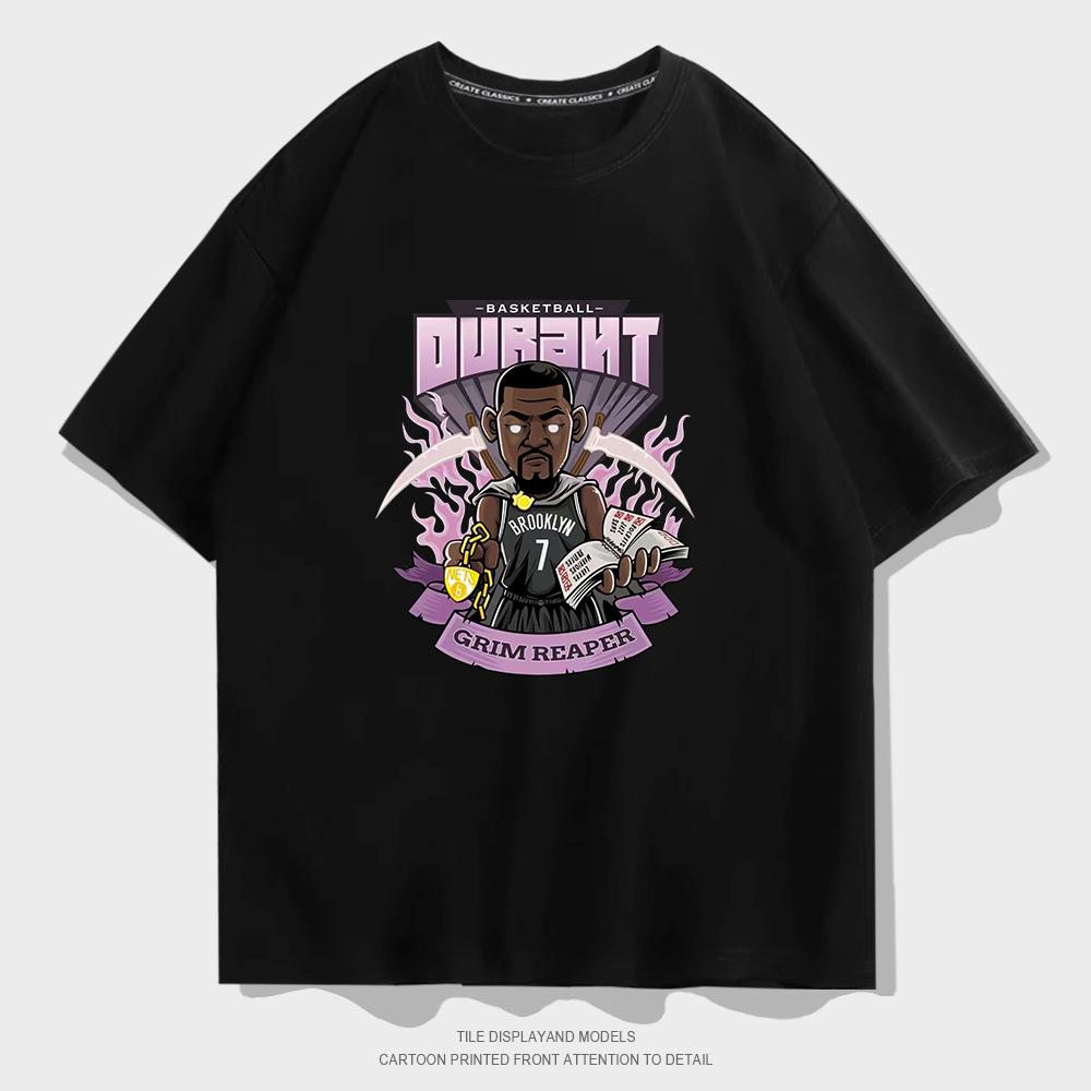 2022 Summer Nets Durant Basketball Training T-Shirt Men's Cotton Loose Large Size Casual Short Sleeves