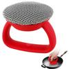 Cast Iron Cleaner Brush with Handle3mmSoldered Fine Chain Mail Scrubber BrushRing Chainmail Pan Pot Scrubber Metal Scrub Brush